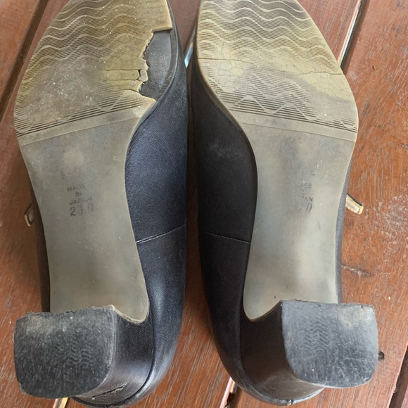 Made in Japan Black Leather Heels Size 6 - Picture 3 of 6